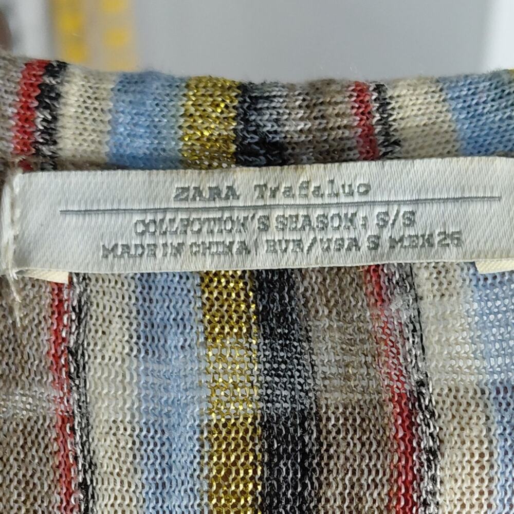 Zara Trafaluc Multicolor Maxi Knit Striped Lightweight Dress Women Size S - Picture 6 of 12